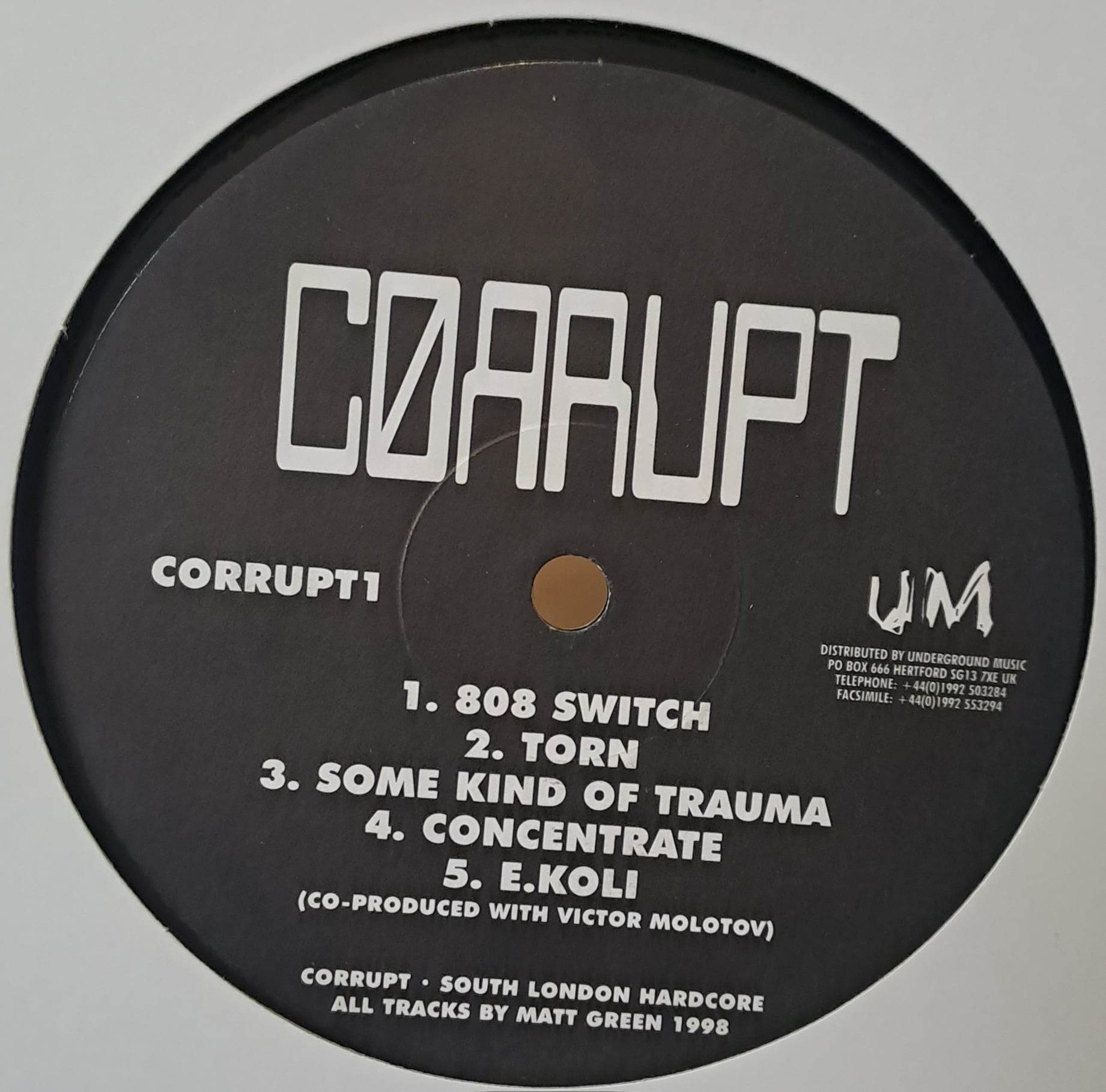 1) Corrupt 1 - vinyle hardcore