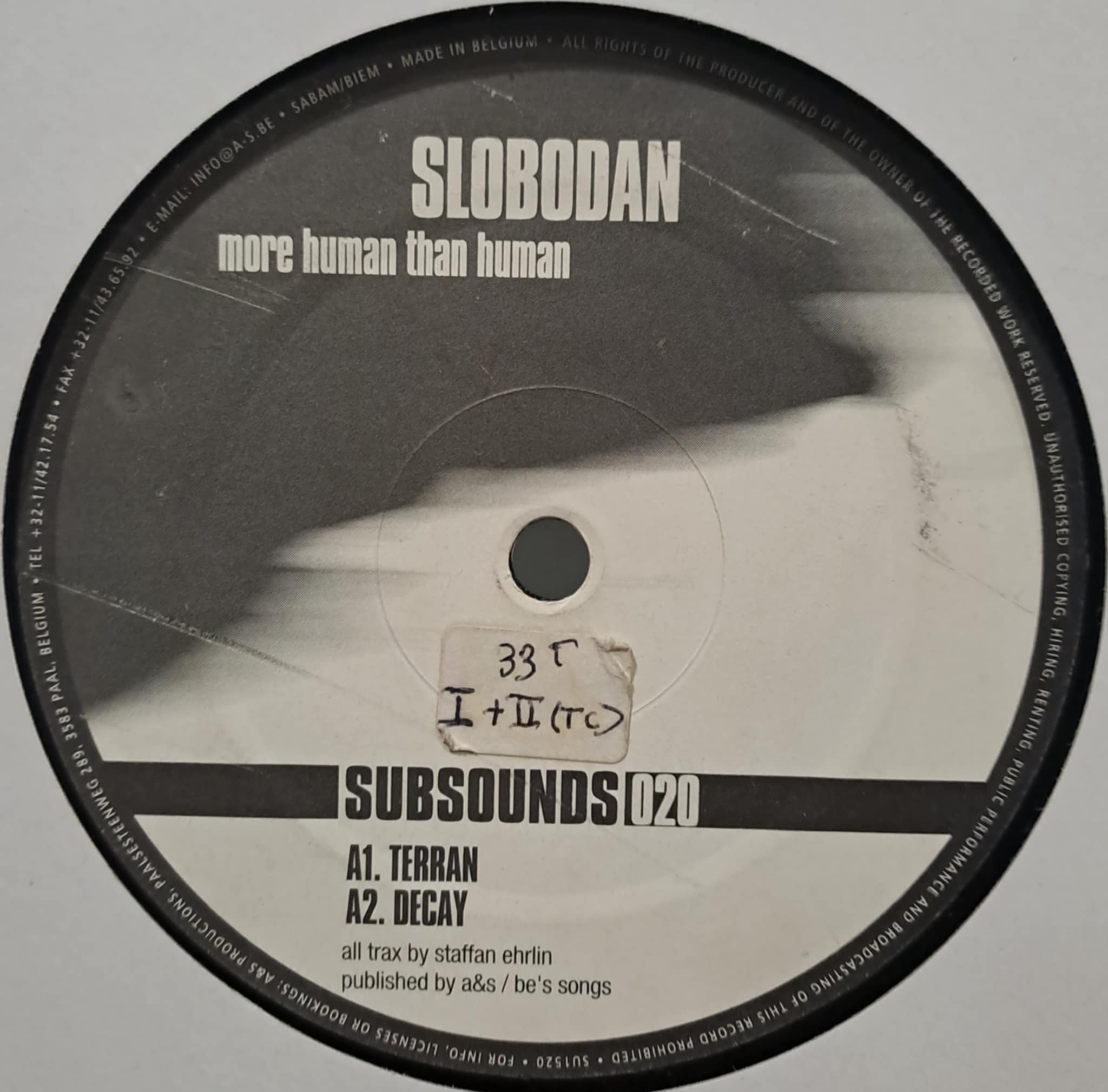 Subsounds 20 - vinyle techno