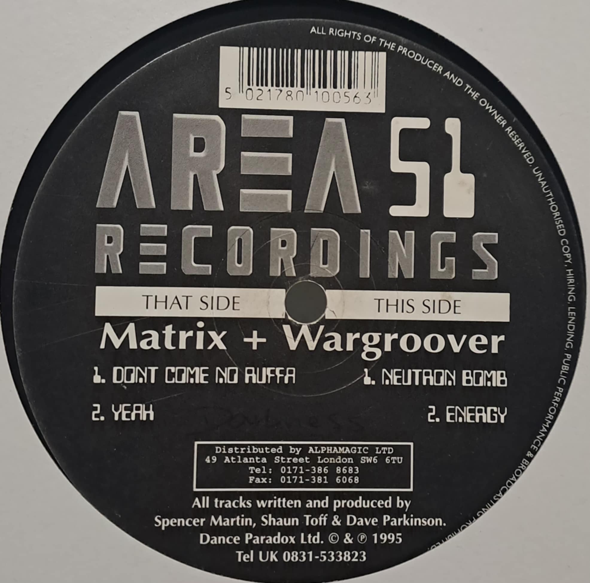 Area 51 Recordings 53 - vinyle freetekno