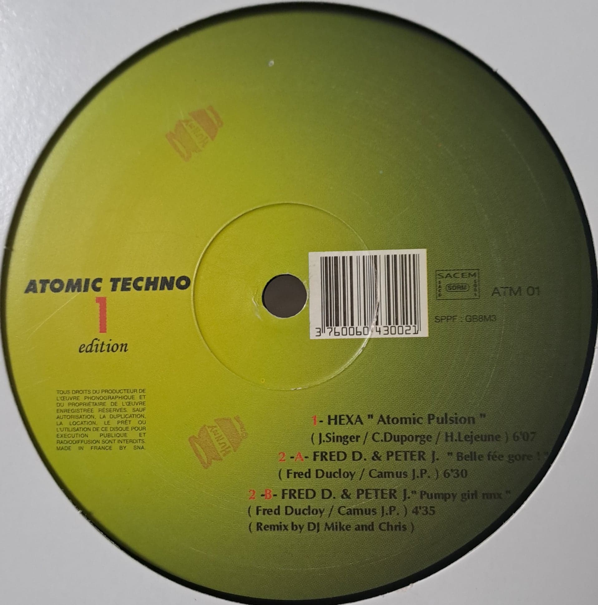 Atomic Techno 01 - vinyle techno