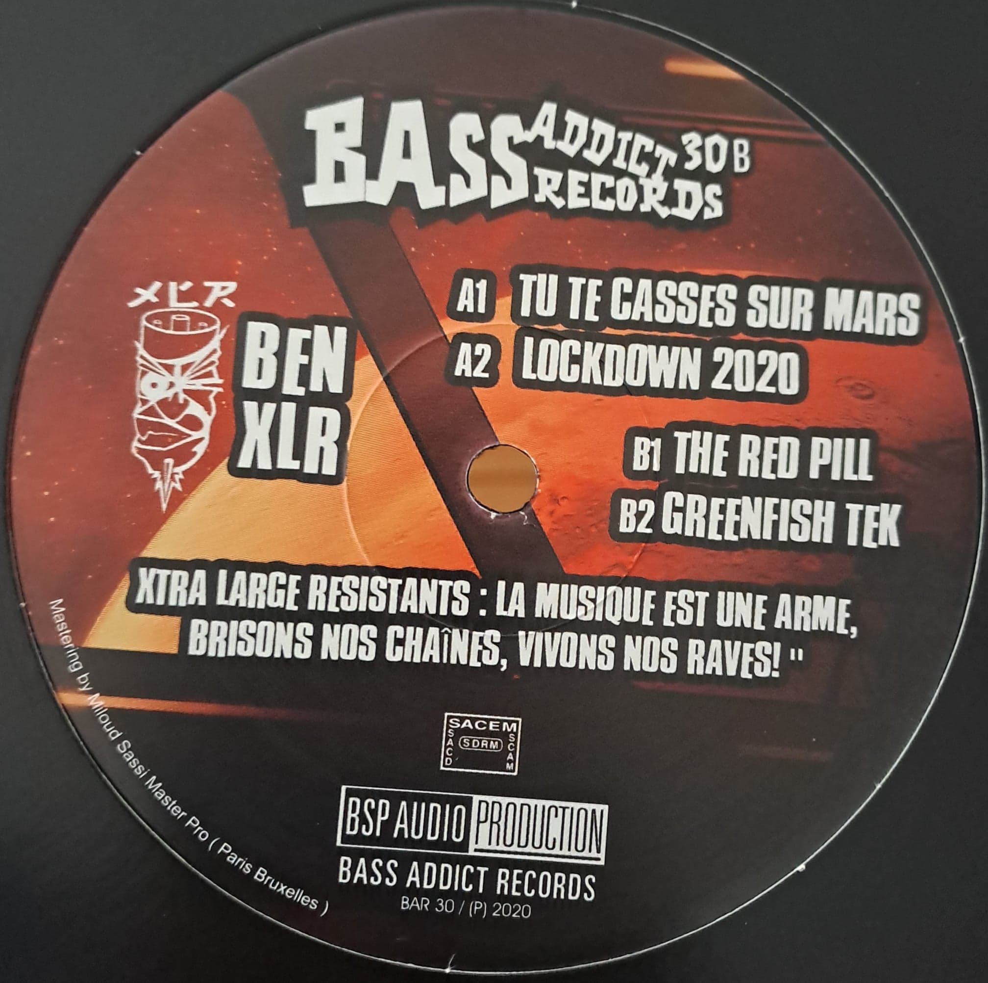Bass Addict 30 (dernières copies en stock) - vinyle freetekno