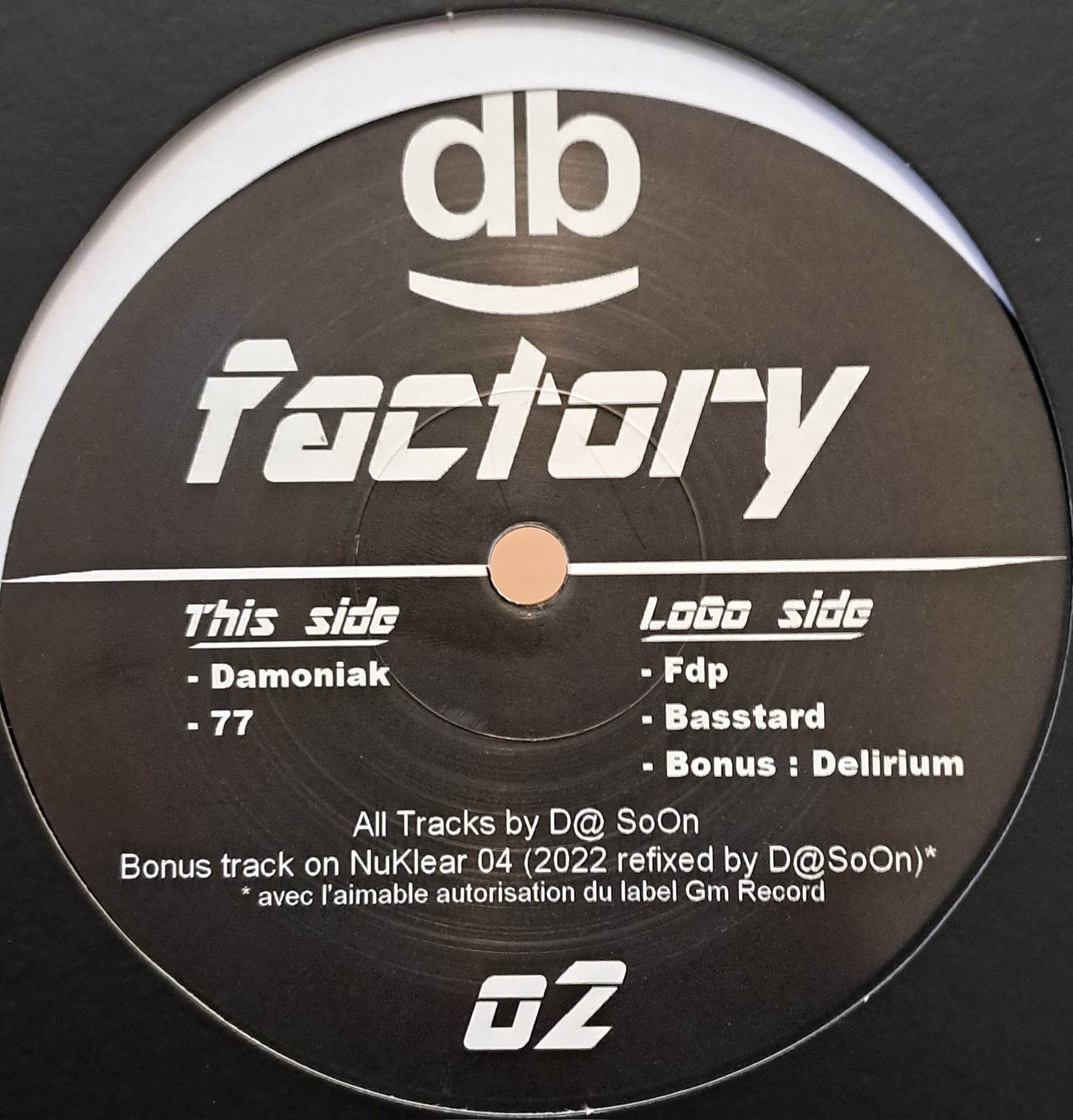 DB Factory 02 (dernières copies en stock) - vinyle hard techno