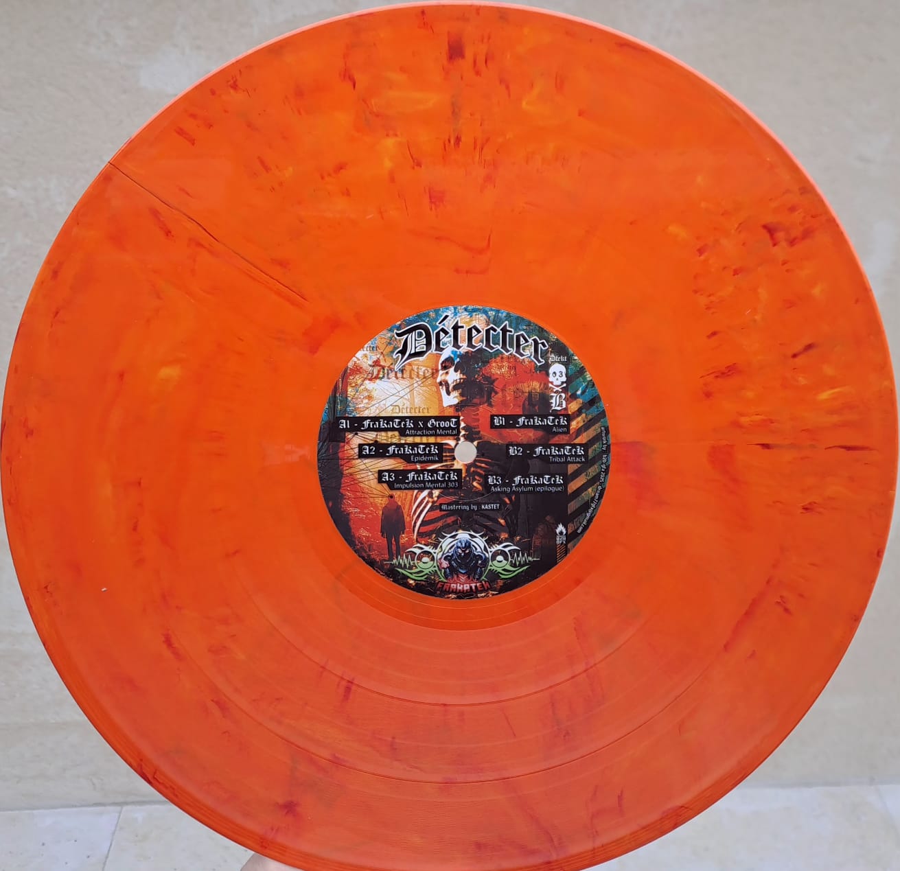 Détecter 03 Marbled Orange, Yellow, Red - vinyle freetekno