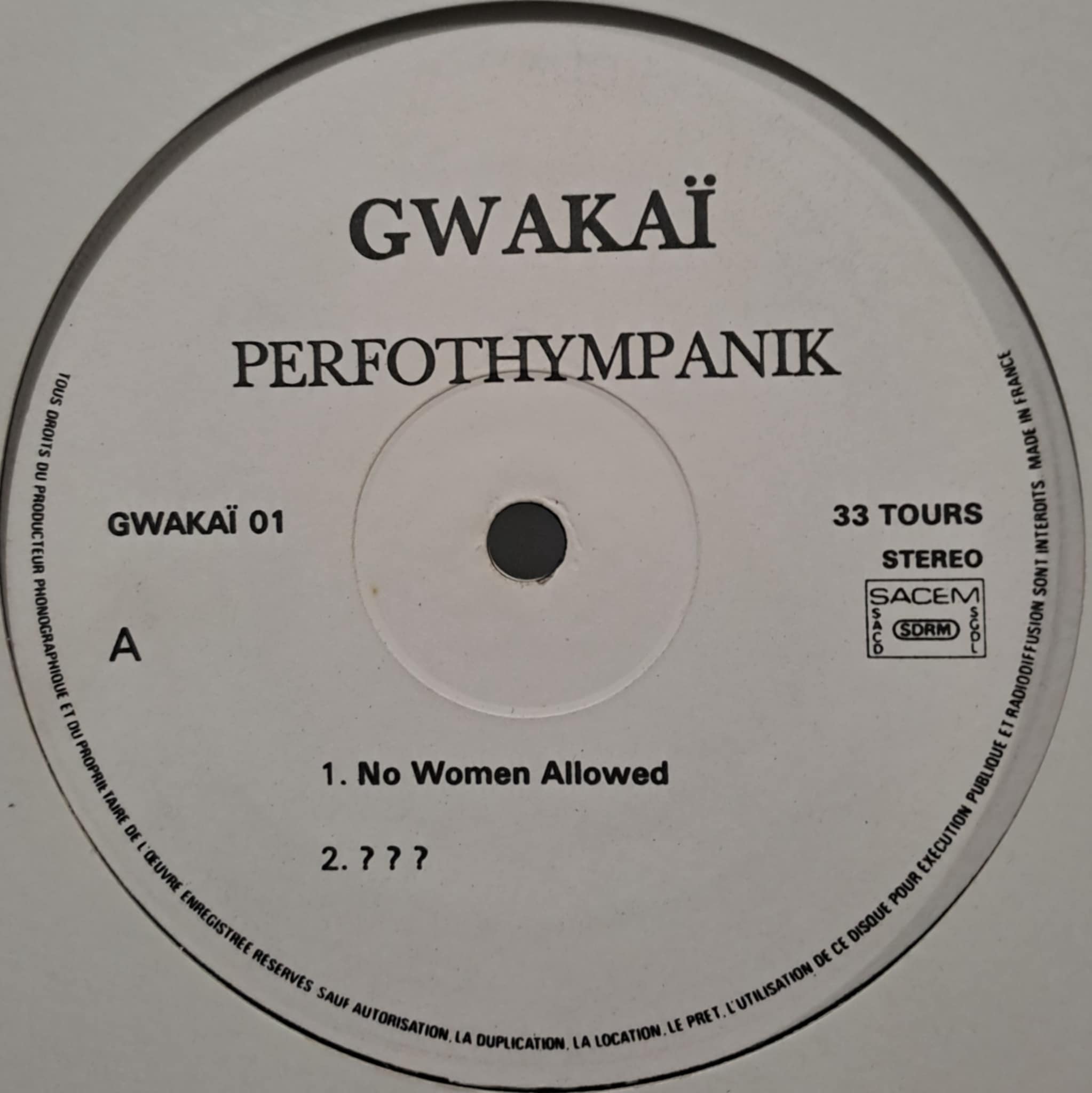 Gwakaï 01 - vinyle hardcore