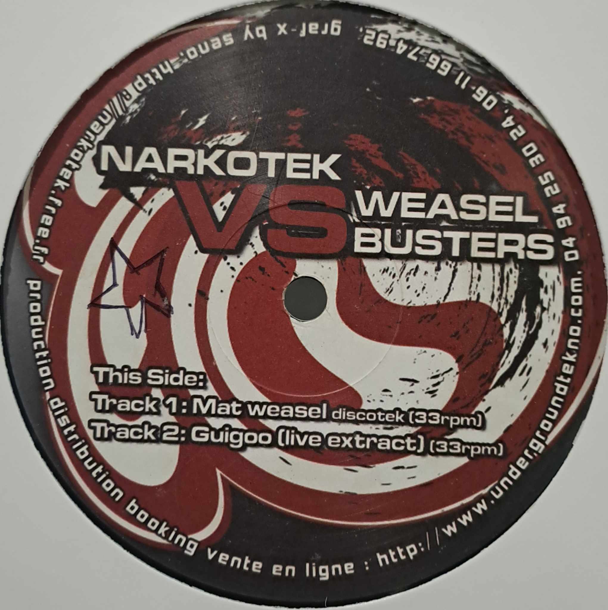 Narkotek VS Weasel Busters 01 - vinyle freetekno