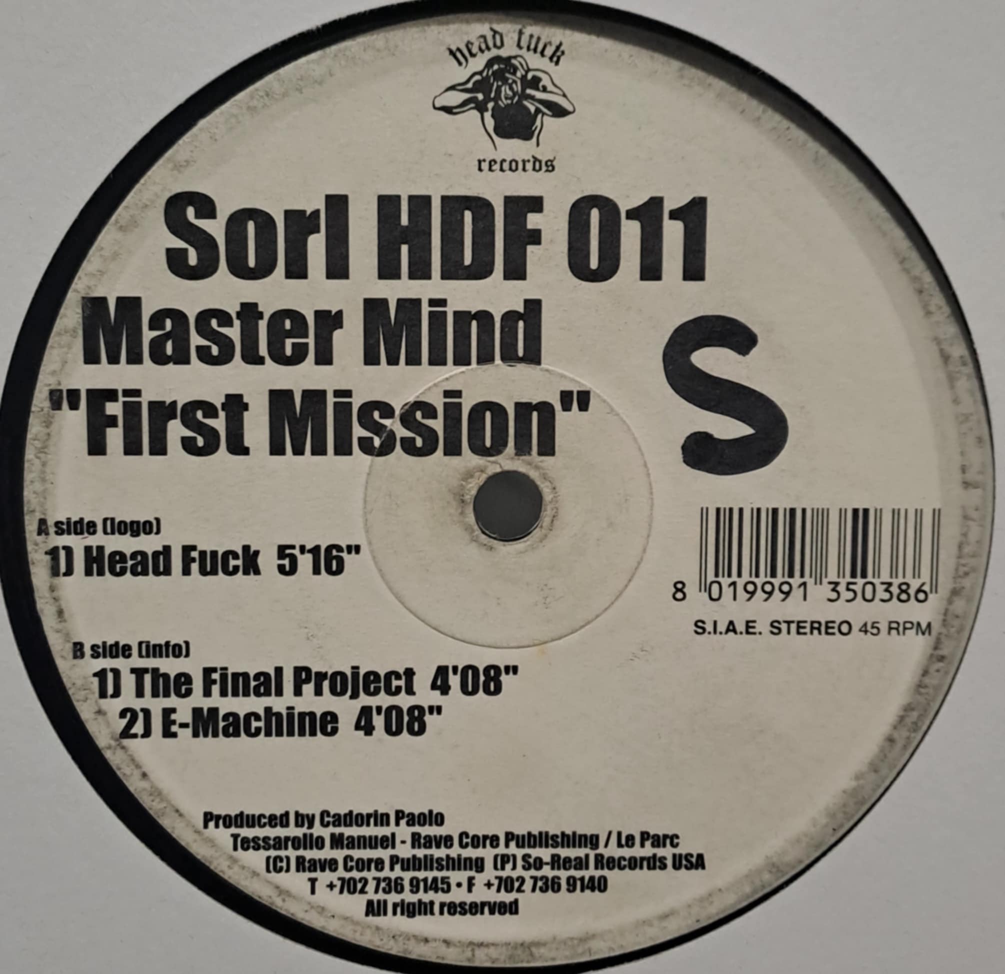 Sorl Head Fuck 011 - vinyle hardcore