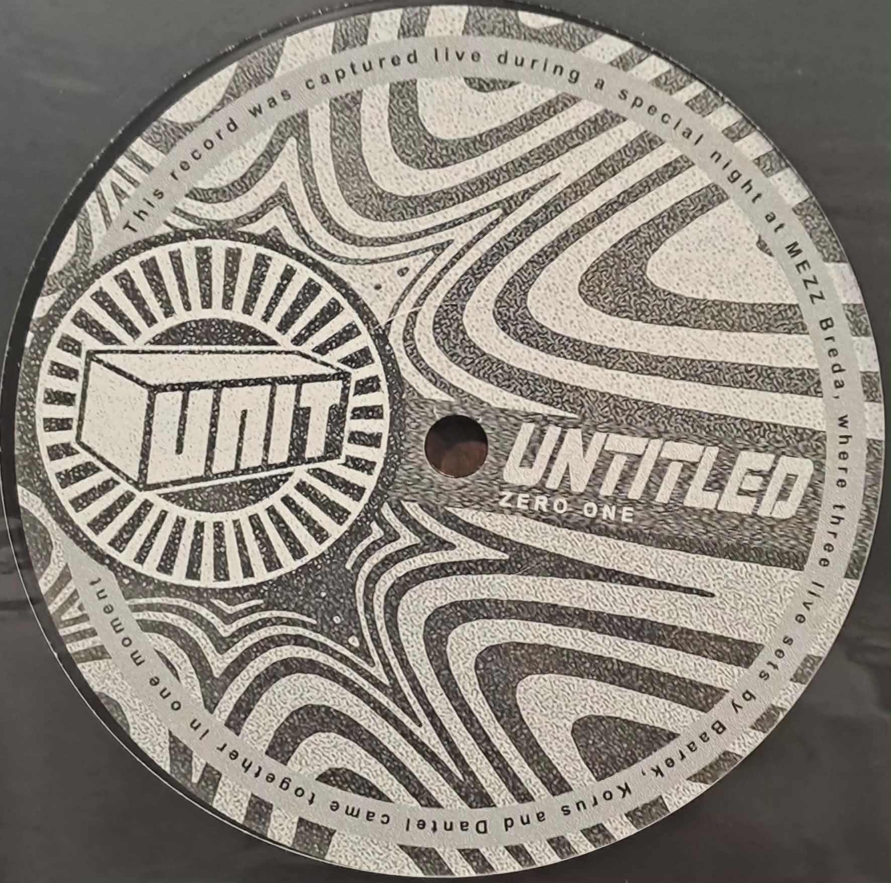 Unit Untitled - Zero One - vinyle freetekno